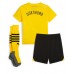 Camisa de Futebol Borussia Dortmund Equipamento Principal Infantil 2023-24 Manga Curta (+ Calças curtas)